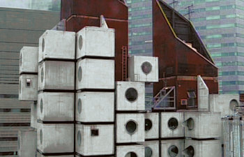 영화 ‘도쿄!’에서 미셸 공드리 감독이 살기 나쁜 건물로 그린 구로카와 기쇼의 나카긴 캡슐 타워. 사진 제공 확성기