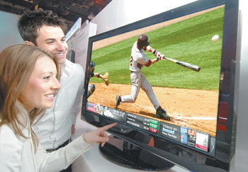 실시간 인터넷 되는 LG TV‘CES 2009’에 소개된 LG전자 브로드밴드TV의 실시간 인터넷 정보 서비스.