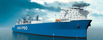 삼성중공업은 15일 유럽 선사에서 9000억 원 규모의 ‘액화천연가스 생산 저장 설비선박(LNG-FPSO·조감도)’을 수주했다고 밝혔다. 삼성중공업은 이 선박이 국내 조선업체가 2009년 들어 처음으로 수주한 선박이라고 밝혔다. 사진 제공 삼성중공업