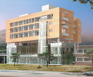 바닷물 온도차를 이용한 친환경 냉난방 시스템이 설치되는 부산 영도구 동삼동 한국해양대 캠퍼스의 국제교류협력관 조감도. 사진 제공 한국해양대