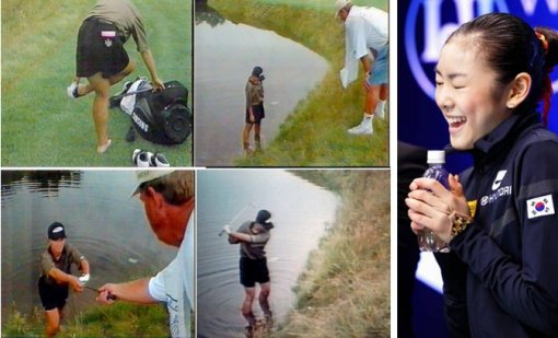 1998년 US여자오픈에서 박세리는 연못가에 공이 떨어지자 ‘맨발 투혼’을 발휘해 극적인 역전 우승을 차지했다. 동아일보 자료사진“해냈다” 김연아가 지난달인 3월29일 열린 세계피겨선수권대회에서 자신의 프리스케이팅 점수가 발표되자 물병을 감싸 쥐며 환호하고 있다.[연합]
