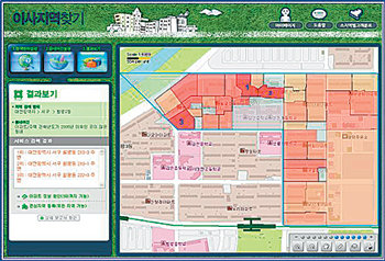 통계청의 통계지리정보서비스(SGIS)를 활용해 대전 서구 월평2동에서 2005년 이후 신축된 아파트와 주택이 많은 동네를 검색한 화면.