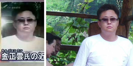 일본 TV아사히가 10일 북한 김정일 국방위원장의 후계자로 내정된 3남 정운 씨 사진이라며 보도한 화면(왼쪽). 이 사진의 주인공은 인터넷 무속인 카페 운영자 배모 씨인 것으로 밝혀졌다. 배 씨가 자신이 운영하는 카페에 올린 사진 원본.