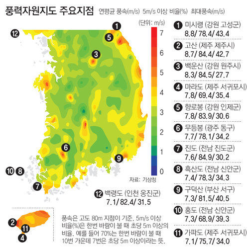 단독]기상청 '한반도 바람지도' 첫 공개｜동아일보