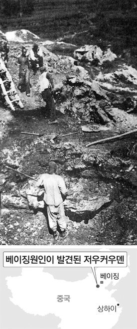베이징원인은 1927년 치아 화석이 발견되면서 본격적으로 발굴이 이뤄졌으며 1929년 제대로 된 두개골이 발견됐다. 1927년 당시 발굴 현장 모습. 사진 제공 일빛