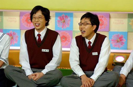 2003년 ‘해피투게더-시즌1’ 에서 공동MC를 맡았던 유재석-김제동.