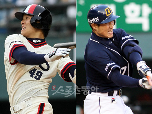 두산 민병헌-임재철. [스포츠동아 DB]