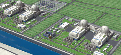 아랍에미리트(UAE)에 건설될 원전 조감도. 사진 제공 한국전력공사