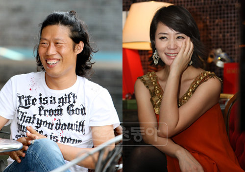 “사랑에 빠졌어요.”  유해진과 연인관계를 처음 인정한 김혜수(오른쪽). 그녀의 소속사는 “자유로운 사고의 유해진에게 인간미 넘치는 모습을 발견하고 연인관계로 발전했다”고 밝혔다.  왼쪽 사진은 김혜수의 마음을 사로잡은 유해진. 스포츠동아DB