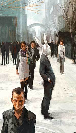 ‘천재토끼 차상문’은 토끼는 토끼이되 영장목으로 분류되는 주인공 차상문을 통해 인간 중심적 문명사회를 풍자한다. 일러스트 제공 문학동네