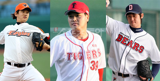 끝이 좋으면 다 좋다. 그래서 마무리 투수는 4강의 열쇠. 소방수 찾기는 스프링캠프를 맞은 대다수 팀의 고민이다. 왼쪽부터 각 팀의 마무리 후보 양훈(한화) 유동훈(KIA) 이용찬(두산). 스포츠동아DB