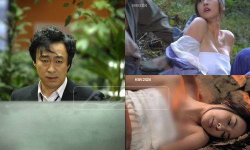 시청자의 강력한 요청으로 드라마 ‘파스타’에 컴백한 설사장 역의 이성민(좌). 노출장면을 모자이크 처리했다가 시청자의 항의를 받고 다음 방송에선 모자이크를 풀어 논란이 된 KBS 2TV ‘추노’(우). [사진제공=MBC·KBS]