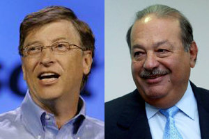 빌게이츠(왼쪽)-카를로스 슬림. 동아일보 자료사진