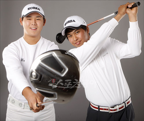 2016년 올림픽 금메달 꿈이 영근다. 골프 국가대표 상비군인 김시우(왼쪽)와 박주혁은 올림픽 첫 금메달이라는 똑같은 꿈을 꾸고 있다.