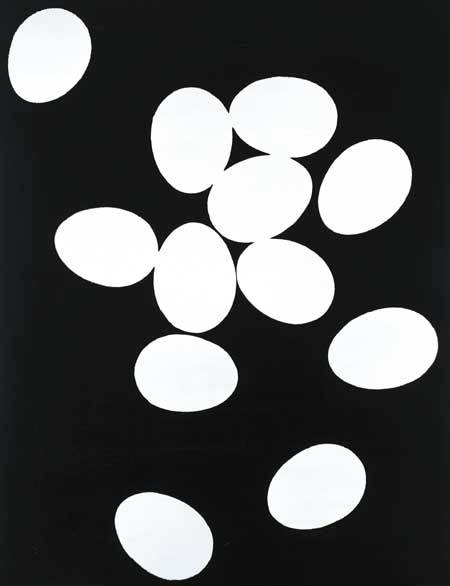 달걀 (리넨에 아크릴, 실크스크린 잉크·228.6x177.8cm·1982년)