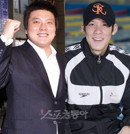 지바 롯데 김태균-‘마린 보이’ 박태환. 스포츠동아DB