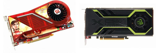 왼쪽부터 라데온 HD3850, 라데온 HD4850