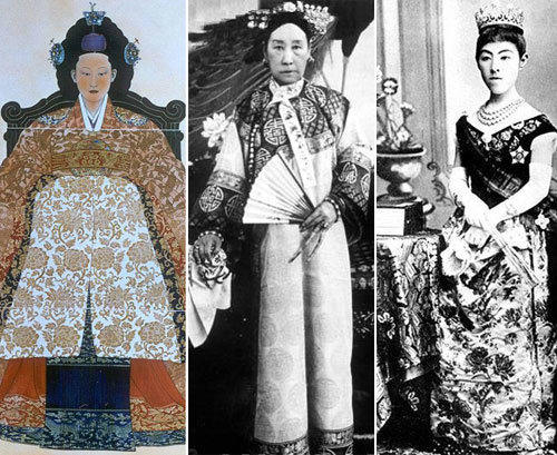 19세기 동북아시아의 격변기에 국가와 운명을 같이한 한국 중국 일본의 황후들. 왼쪽부터 명성황후(초상), 서태후, 하루코 왕비. 사진 제공 다산초당