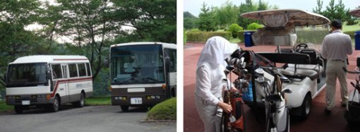 <공항-호텔간 무료 송영차량>            <클럽하우스 앞>