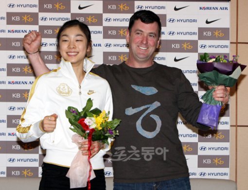 김연아(왼쪽)과 브라이언 오서 코치.스포츠동아DB