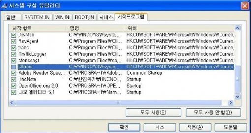 시작 프로그램에 등록된 불필요한 프로그램만 해제해도 부팅은 한결 빨라진다