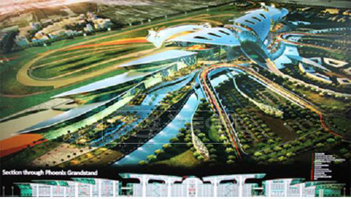 중국 톈진에 건립될 ‘호스시티(Horse City)의 가상 모형도’. 소문만 무성하던 톈진 호스시티의 윤곽이 드러남에 따라 한중일 말 산업 경쟁은 더욱 치열해질 전망이다. [사진제공=한국마사회]