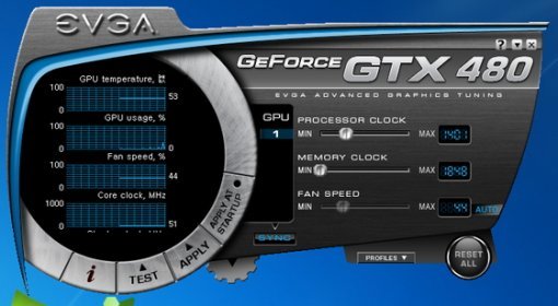 EGVA Precision을 이용하면 현재 GPU의 상태를 체크하고 오버클러킹도 할 수 있다