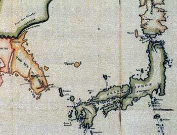 독일의 동양학자 율리우스 클라프로트가 번역한 ‘삼국통람도설’. 일본학자 하야시 시헤이가 그린 지도를 번역한 이 지도에는 ‘독도는 한국 영토’라고 표기됐다.