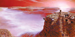 미국항공우주국(NASA)에서 항공우주 관련 일러스트를 그리는 패트 롤링스의 작품 ‘어느 새벽(First Light)’. 사진 제공 패트 롤링스