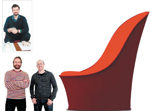 ‘판타스틱 노르웨이’의 엘렌 블락스타 하프네르 대표(위)와 산업 디자인그룹 ‘안데르센 앤드 볼’. 빨간색 의자는 안데르센 앤드 
볼이 최근 유베 랜드스케이프 호텔에 납품하기 위해 디자인한 의자다.