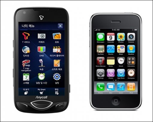 1차전의 두 주인공. 옴니아2와 아이폰 3Gs