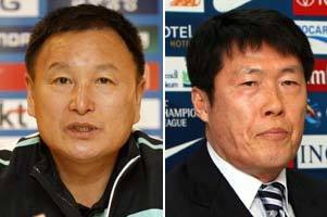 허정무 감독(왼쪽)-차범근 감독. 동아일보 자료사진