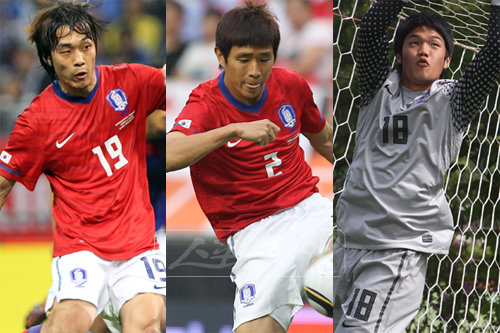 박주영 오범석 정성룡 (왼쪽부터)