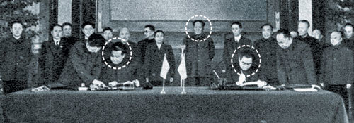 전남대 세계한상문화연구단은 25일 1953년 11월 북한과 중국이 경제문화교류협정을 체결하는 사진을 공개했다. 사진 제공 세계한상문화연구단