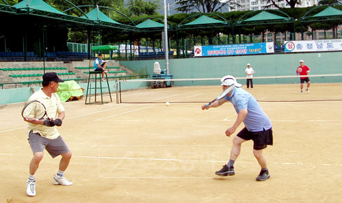 손바닥으로 치는 놀이에서 현재의 모습처럼 라켓을 사용하는 방식으로 변모한 정구. 테니스와 비슷하면서도 색다른 재미를 준다.  [사진제공=전국정구연합회]