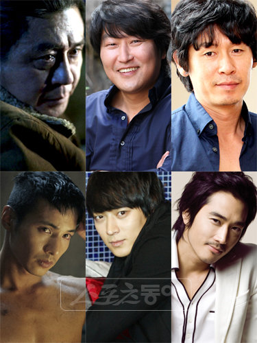 위쪽부터 시계방향으로 최민식 송강호 설경구 송승헌 강동원 원빈. 스포츠동아DB