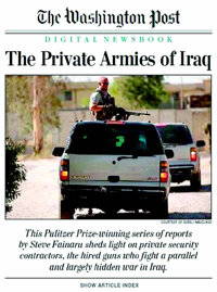 워싱턴포스트가 제작한 ‘이라크의 프라이빗 아미’의 표지화면.