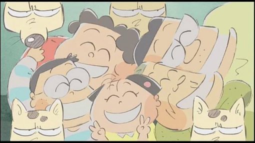 1999년작 '이웃집 야마다군'. 아사히 신문에 연재되었던 이시이 히사이치(Hisaichi Ishii)의 4컷짜리 동명 만화를 지브리 스튜디오가 제작한 애니메이션.