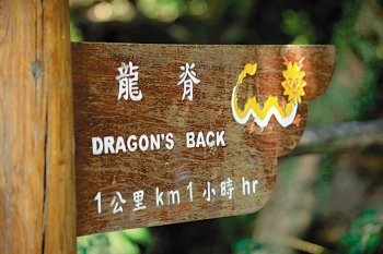 드래건스 백 트레킹 트레일의 이정표.