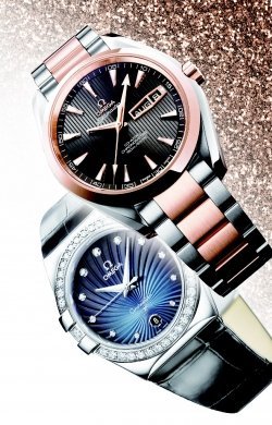 시마스터 아쿠아테라 애뉴얼 캘린더(위), 컨스텔레이션 주얼리 와치(아래)