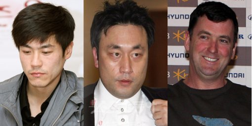 최철호-이혁재-브라이언 오서 코치. 스포츠동아DB