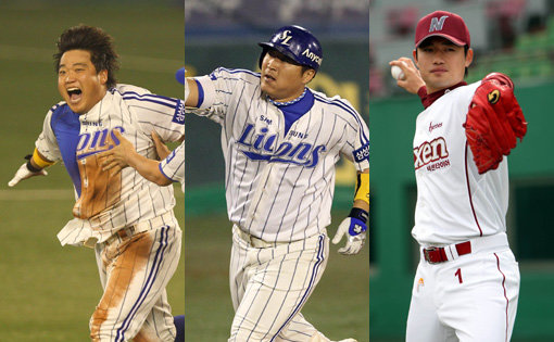 박석민-최형우-손승락(왼쪽부터). 스포츠동아DB