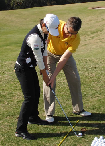 미국 플로리다 주 올랜도 인근 리유니언 골프장에서 훈련 중인 최나연(왼쪽)이 로빈 사임스 코치로부터 스윙을 점검받고 있다. 사진제공 ｜ 세마스포츠