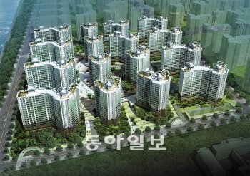 올해 2월 부산 강서구 명지동 명지오션시티에 분양 예정인 두산위브포세이돈 아파트 조감도. 동아일보 자료 사진