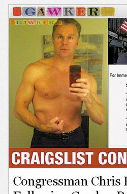 크리스토퍼 리 미국 하원의원이 여성을 유혹하기 위해 인터넷에 띄운 상반신 사진. 워싱턴=로이터 연합뉴스