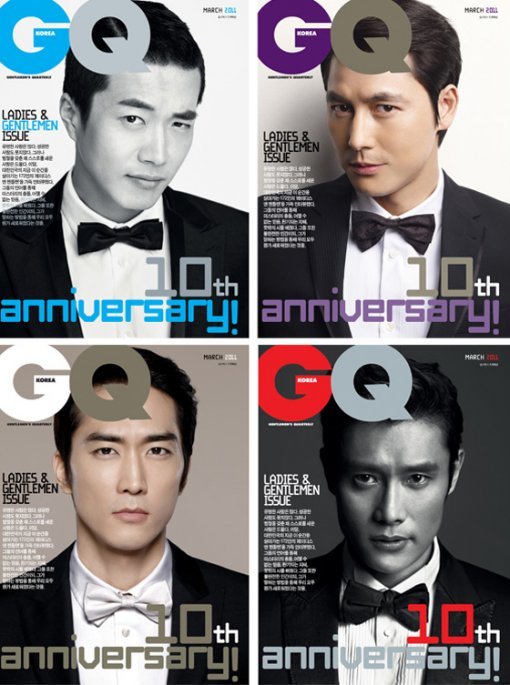 정우성, 송승헌, 이병헌, 권상우. 사진출처=GQ KOREA