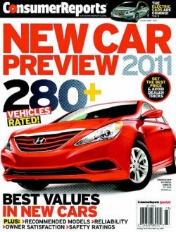 지난해 8월 현대자동차의 ‘쏘나타’를 표지 모델로 선정한 미국 잡지 컨슈머리포트의 자동차 특집호.