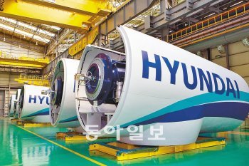 현대중공업은 그린에너지 사업을 신성장동력으로 정한 가운데 전북 군산시에 국내 최대의 풍력발전기 공장을 짓고 풍력발전용 터빈 등을 생산하고 있다. 현대중공업 제공