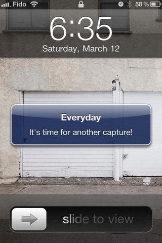 Everyday 앱의 알람 화면.