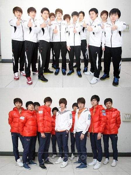 KT 롤스터(위), SK 텔레콤 T1